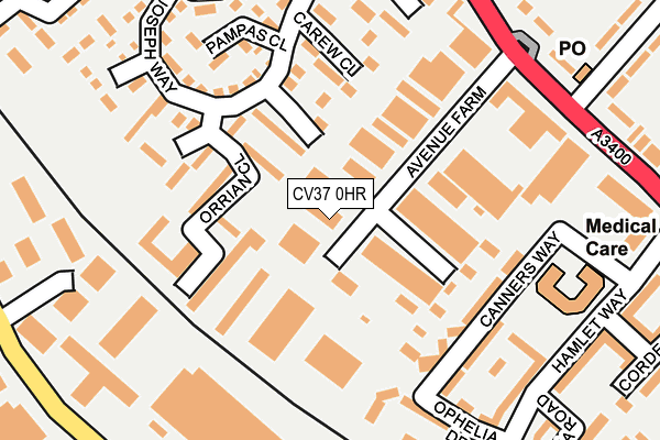 CV37 0HR map - OS OpenMap – Local (Ordnance Survey)