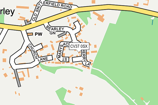 CV37 0SX map - OS OpenMap – Local (Ordnance Survey)