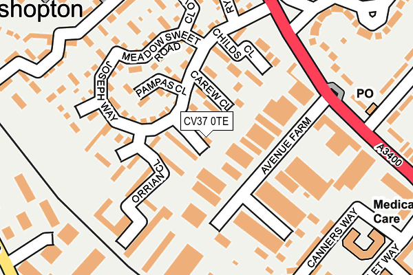 CV37 0TE map - OS OpenMap – Local (Ordnance Survey)