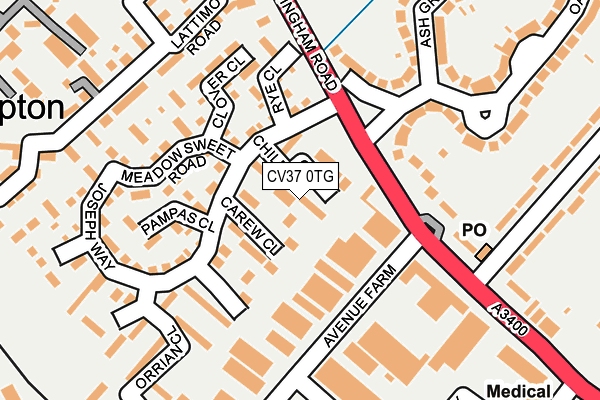 CV37 0TG map - OS OpenMap – Local (Ordnance Survey)
