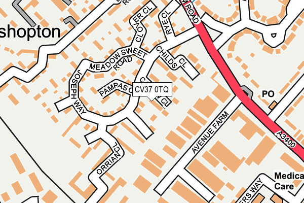CV37 0TQ map - OS OpenMap – Local (Ordnance Survey)