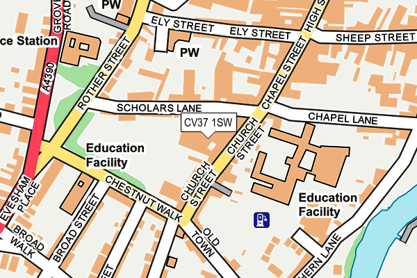 CV37 1SW map - OS OpenMap – Local (Ordnance Survey)