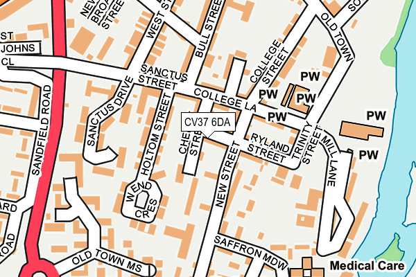CV37 6DA map - OS OpenMap – Local (Ordnance Survey)