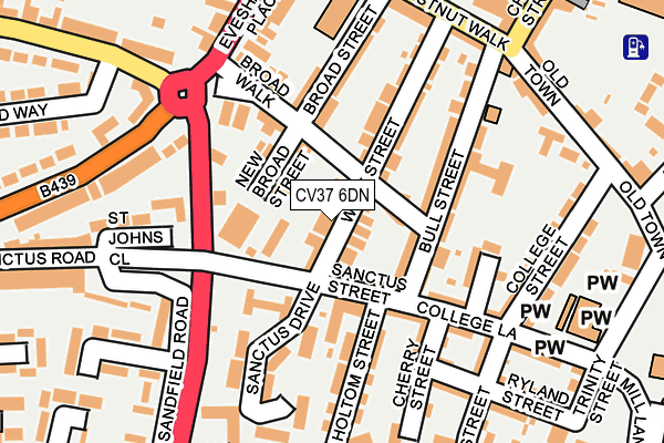 CV37 6DN map - OS OpenMap – Local (Ordnance Survey)