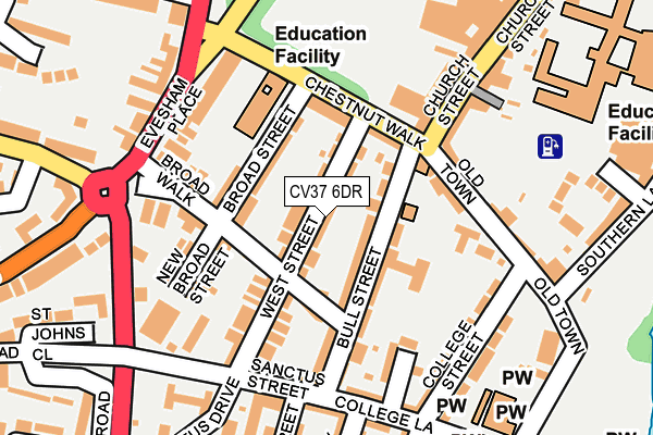 CV37 6DR map - OS OpenMap – Local (Ordnance Survey)