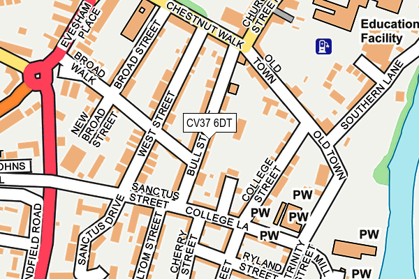 CV37 6DT map - OS OpenMap – Local (Ordnance Survey)