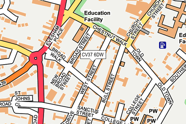 CV37 6DW map - OS OpenMap – Local (Ordnance Survey)