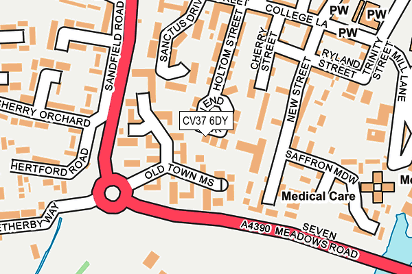 CV37 6DY map - OS OpenMap – Local (Ordnance Survey)