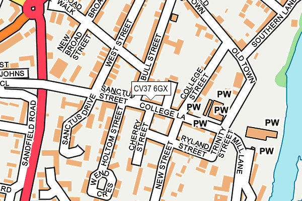 CV37 6GX map - OS OpenMap – Local (Ordnance Survey)