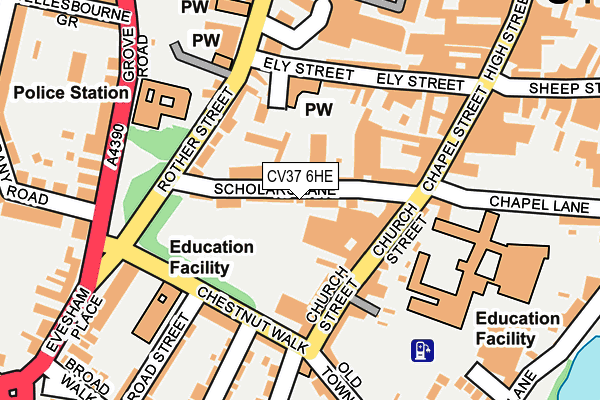 CV37 6HE map - OS OpenMap – Local (Ordnance Survey)