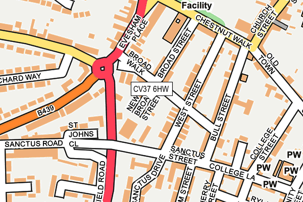 CV37 6HW map - OS OpenMap – Local (Ordnance Survey)