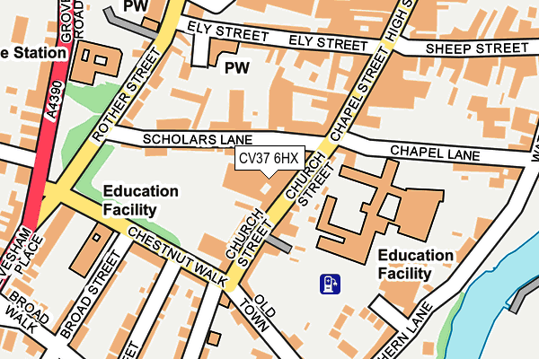 CV37 6HX map - OS OpenMap – Local (Ordnance Survey)