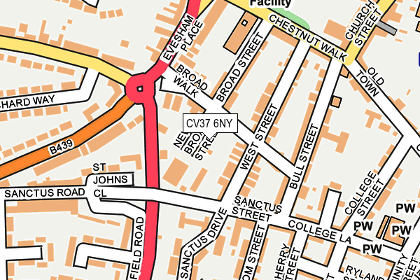 CV37 6NY map - OS OpenMap – Local (Ordnance Survey)