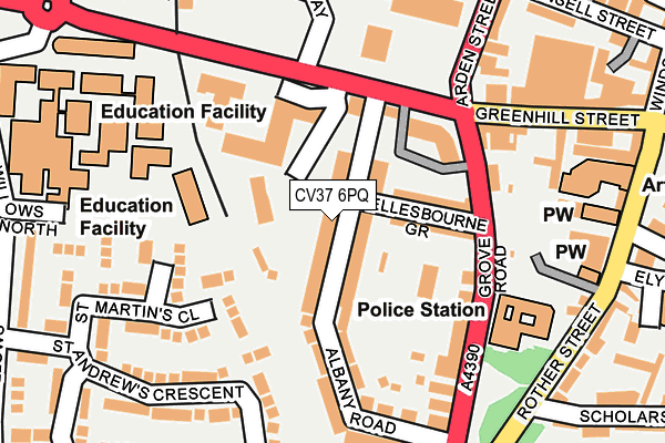 CV37 6PQ map - OS OpenMap – Local (Ordnance Survey)