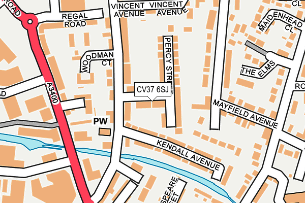 CV37 6SJ map - OS OpenMap – Local (Ordnance Survey)