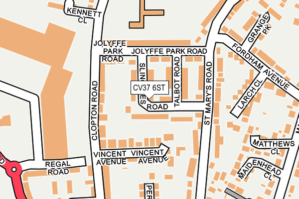 CV37 6ST map - OS OpenMap – Local (Ordnance Survey)