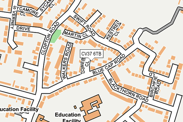 CV37 6TB map - OS OpenMap – Local (Ordnance Survey)