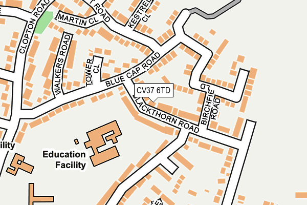 CV37 6TD map - OS OpenMap – Local (Ordnance Survey)