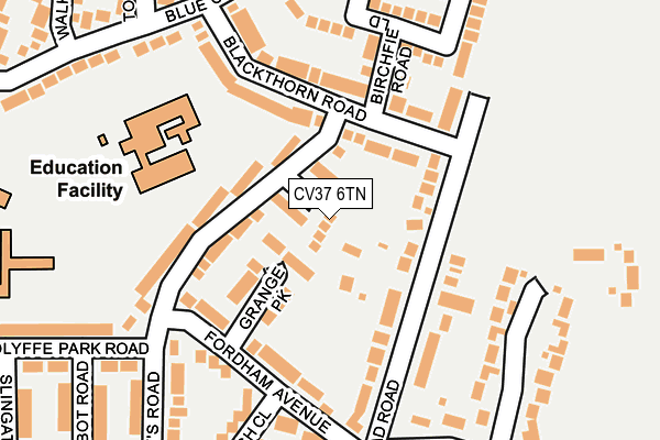 CV37 6TN map - OS OpenMap – Local (Ordnance Survey)