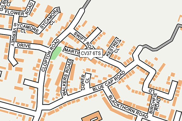 CV37 6TS map - OS OpenMap – Local (Ordnance Survey)