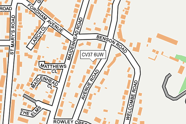 CV37 6UW map - OS OpenMap – Local (Ordnance Survey)