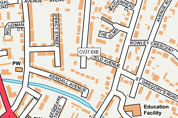 CV37 6XB map - OS OpenMap – Local (Ordnance Survey)