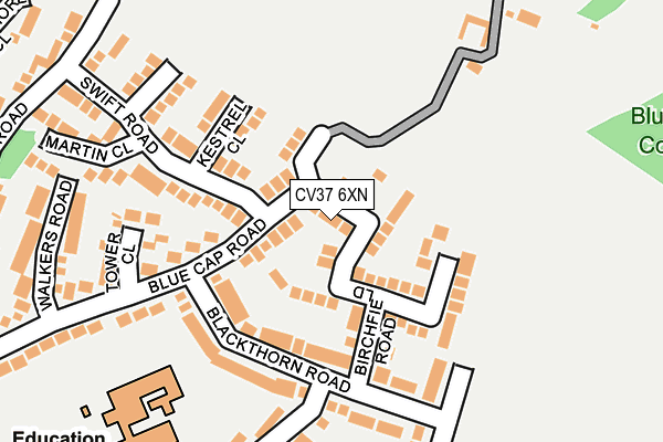CV37 6XN map - OS OpenMap – Local (Ordnance Survey)