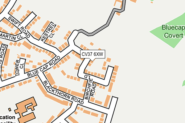 CV37 6XW map - OS OpenMap – Local (Ordnance Survey)