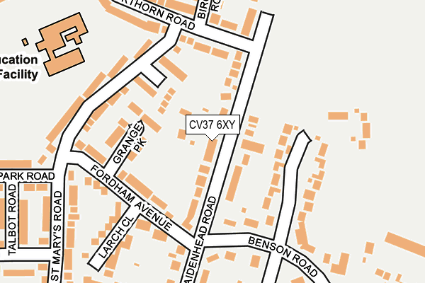 CV37 6XY map - OS OpenMap – Local (Ordnance Survey)