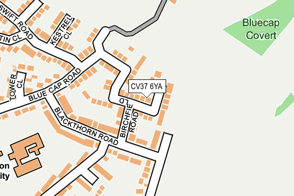 CV37 6YA map - OS OpenMap – Local (Ordnance Survey)