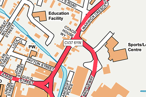 CV37 6YW map - OS OpenMap – Local (Ordnance Survey)