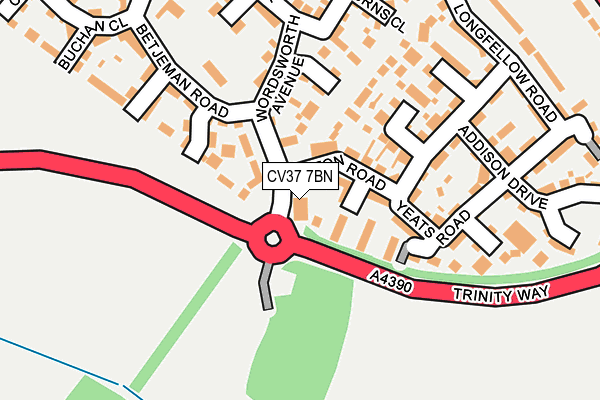 CV37 7BN map - OS OpenMap – Local (Ordnance Survey)