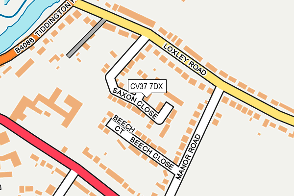 CV37 7DX map - OS OpenMap – Local (Ordnance Survey)