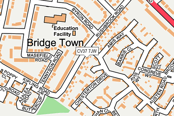 CV37 7JW map - OS OpenMap – Local (Ordnance Survey)