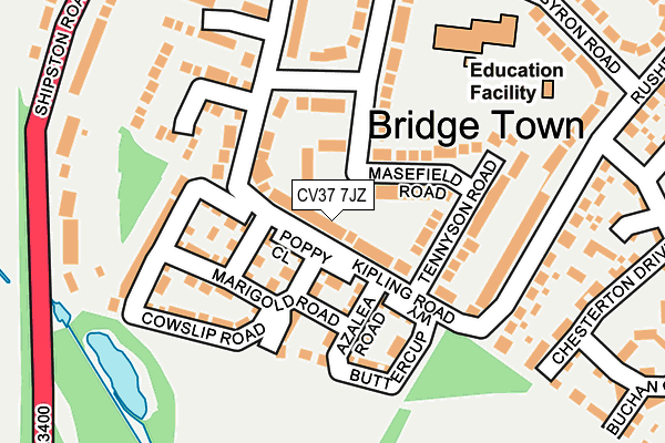 CV37 7JZ map - OS OpenMap – Local (Ordnance Survey)