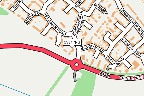 CV37 7NG map - OS OpenMap – Local (Ordnance Survey)