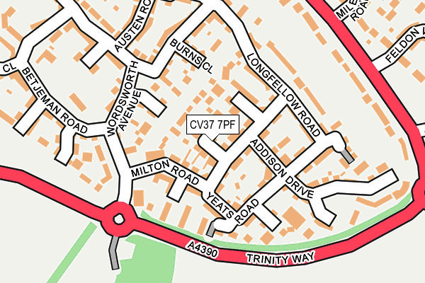 CV37 7PF map - OS OpenMap – Local (Ordnance Survey)