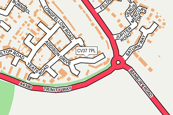 CV37 7PL map - OS OpenMap – Local (Ordnance Survey)