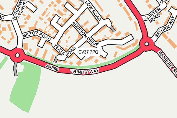 CV37 7PQ map - OS OpenMap – Local (Ordnance Survey)