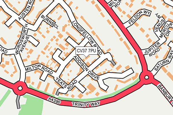 CV37 7PU map - OS OpenMap – Local (Ordnance Survey)