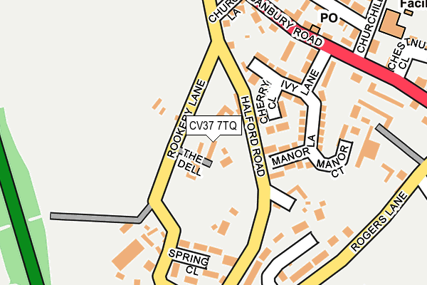 CV37 7TQ map - OS OpenMap – Local (Ordnance Survey)