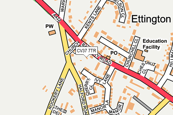 CV37 7TR map - OS OpenMap – Local (Ordnance Survey)