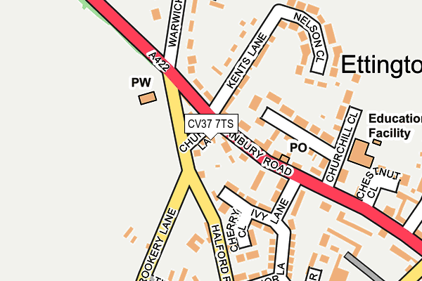 CV37 7TS map - OS OpenMap – Local (Ordnance Survey)