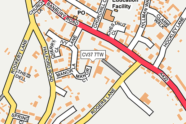 CV37 7TW map - OS OpenMap – Local (Ordnance Survey)