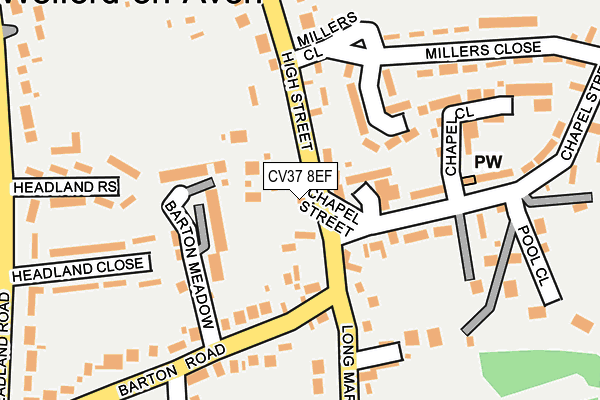 CV37 8EF map - OS OpenMap – Local (Ordnance Survey)