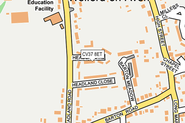 CV37 8ET map - OS OpenMap – Local (Ordnance Survey)