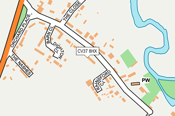 CV37 8HX map - OS OpenMap – Local (Ordnance Survey)