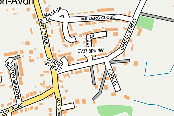 CV37 8PX map - OS OpenMap – Local (Ordnance Survey)
