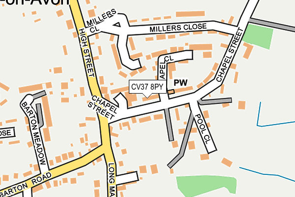 CV37 8PY map - OS OpenMap – Local (Ordnance Survey)