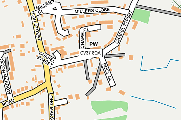 CV37 8QA map - OS OpenMap – Local (Ordnance Survey)